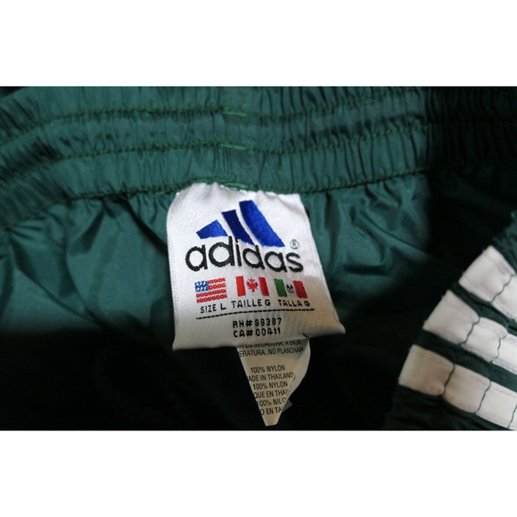 NWT Y2K 90s Rare Adidas Vintage Nylon Forest Green Track Pants Youth Large - Picture 6 of 12